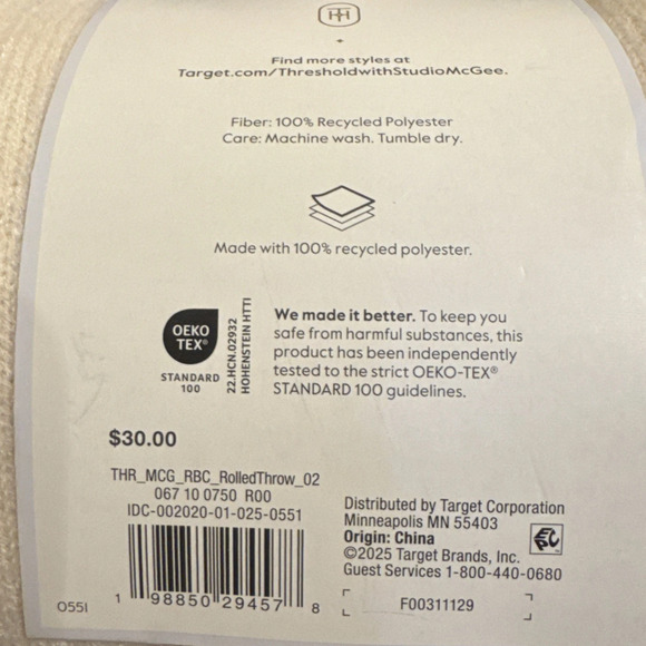 Threshold Cream Throw Studio McGee 50" x 60" Wrap Up & Stay Warm - Picture 5 of 5